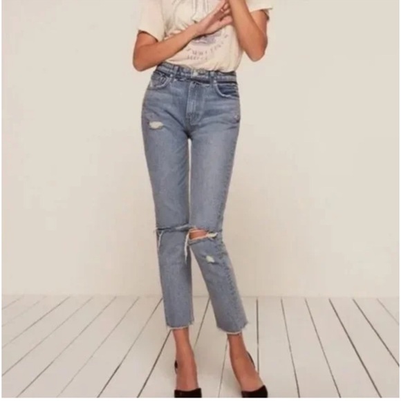 Reformation Julia Jeans In Savu Wash - Picture 1 of 14